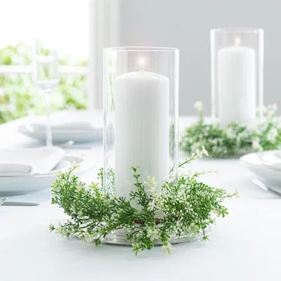 Dunelm Gypsophilia Wedding Candle Holder Green