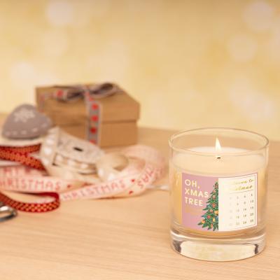 Dunelm Oh Xmas Tree Candle Pink