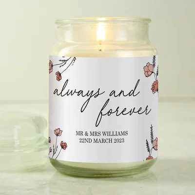 Dunelm Personalised Always and Forever Large Lidded Scented Jar Candle White