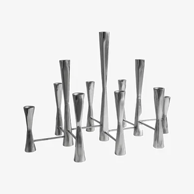 Dunelm Parker 11 Piece Candle Centerpiece Silver