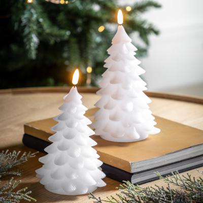 Dunelm Set of 2 White Christmas Tree Candles White