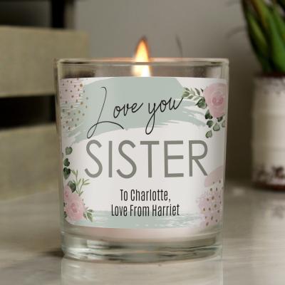 Dunelm Personalised Abstract Rose Design Scented Jar Candle MultiColoured