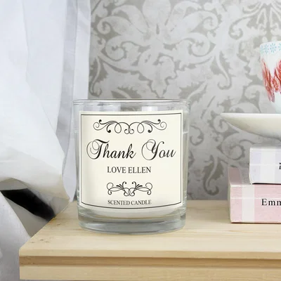 Dunelm Personalised Black Swirl Scented Jar Candle Black