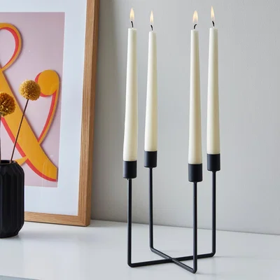Dunelm Black Dinner Candelabra Black