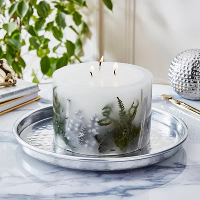 Dunelm Luxe Wax Inclusion Wick Candle White