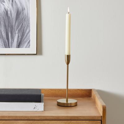 Dunelm Slim Gold Metal Candle Holder Gold
