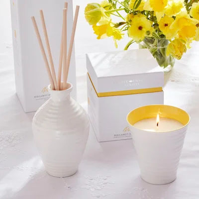 Dunelm Purpose Ceramic Candle Yellow