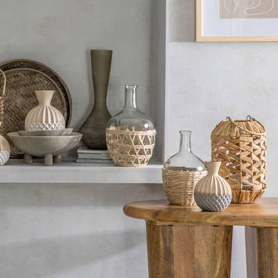 Dunelm Egerton Lantern Natural Brown/White