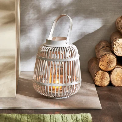Dunelm White Lantern 25cm White