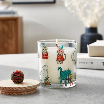 Dunelm Christmas Cat Gingerbread Cookies Candle MultiColoured
