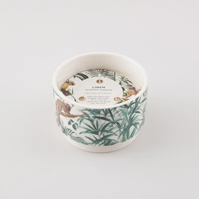 Dunelm Jungle Ceramic wick Candle MultiColoured