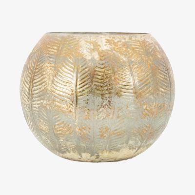 Dunelm Symington Candle Holder Antiqued 22cm Antique Gold