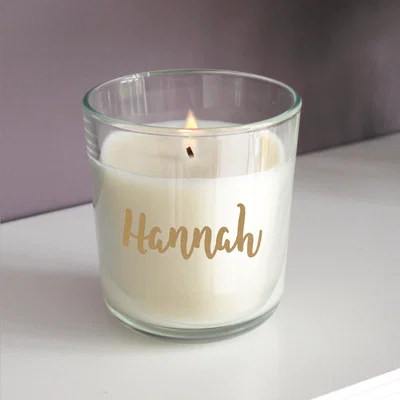 Dunelm Personalised Gold Name Scented Jar Candle Gold