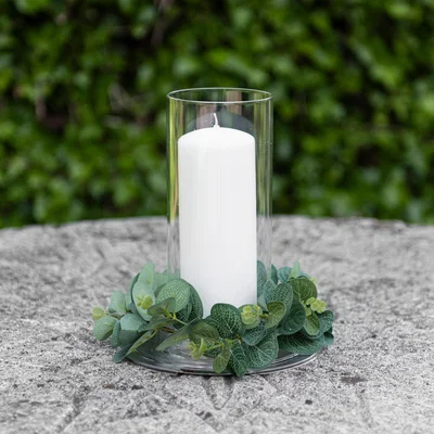 Dunelm Floral Wedding Candle Holder Green