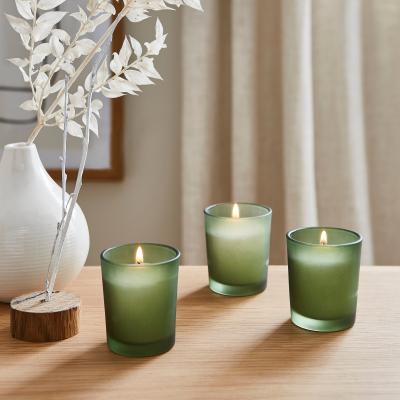 Dunelm Set of 3 Mistletoe Winter Votive Candles Green