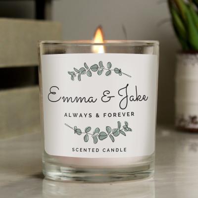 Dunelm Personalised Botanical Design Scented Jar Candle White