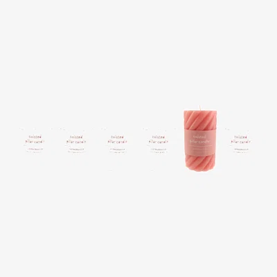 Dunelm Pack of 6 Twisted Pillar Candles Pink