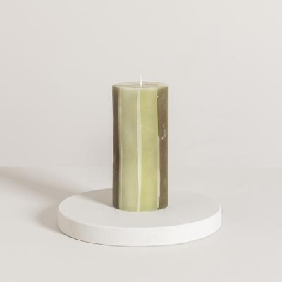 Dunelm Decorative Green Pillar Candle Green