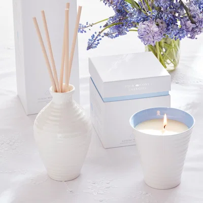 Dunelm Clarity Ceramic Candle Blue