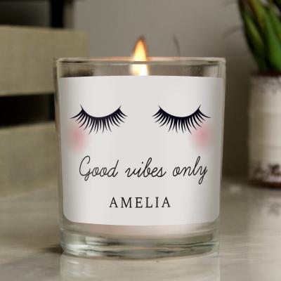 Dunelm Personalised Eyelashes Scented Jar Candle Black