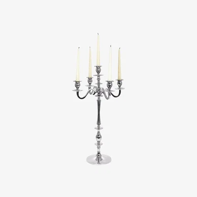 Furniture Village Nickel Table Candelabra - Silver