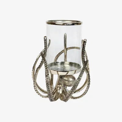 Furniture Village Culinary Concepts - Octopus Hurricane Lantern - Silver