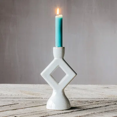 Graham & Green Cream Diamond Candle Holder