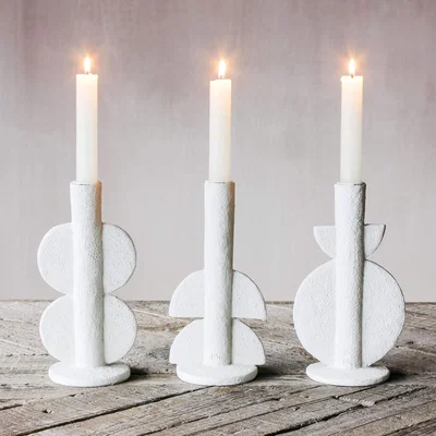 Graham & Green Ava White Candle Holder