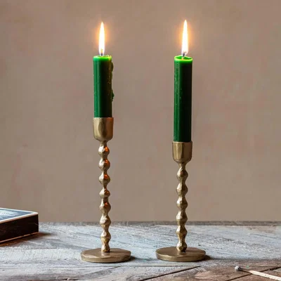 Graham & Green Graham and Green Antiqued Gold Ball Candle Holder Medium