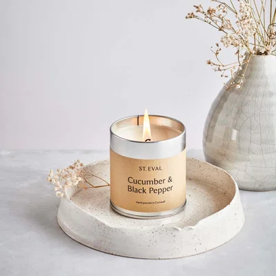 Graham & Green Cucumber and Black Pepper Tin Candle