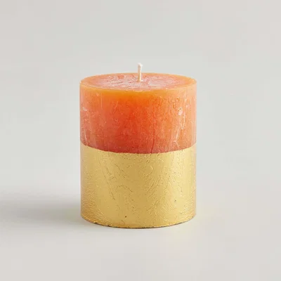 Graham & Green Orange and Cinnamon Gold Dipped Pillar Candle