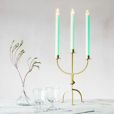 Graham & Green Gold Triple Candle Holder