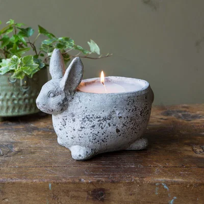 Graham & Green Stone Rabbit Candle Pot
