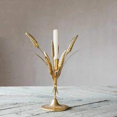 Graham & Green Gold Leaf Candlestick