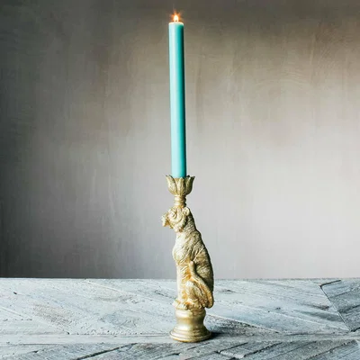 Graham & Green Khan Tiger Gold Candlestick