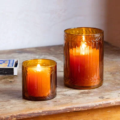 Graham & Green Small Etched Amber Hurricane