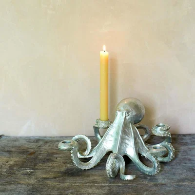 Graham & Green Silver Octopus Candlestick Holder
