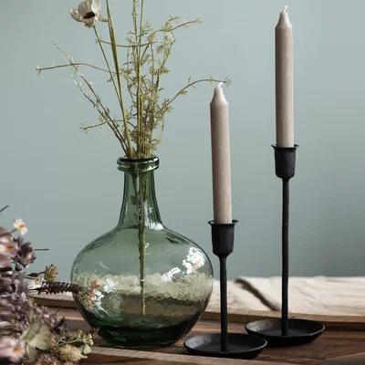 Graham & Green Small Black Iron Candlestick