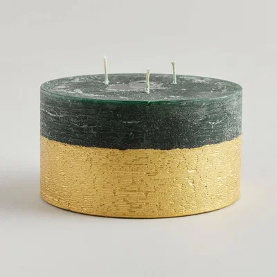Graham & Green Winter Thyme Large Gold Dipped Candle
