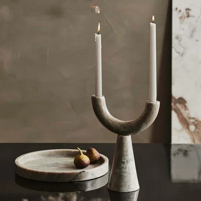 Graham & Green Curved Marble Candle Holder