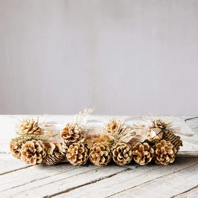 Graham & Green Pine Cone and Stars Candle Holder
