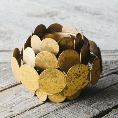 Graham & Green Gold Circles Tea Light Holder