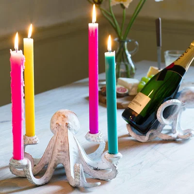 Graham & Green White Octopus Candlestick Holder