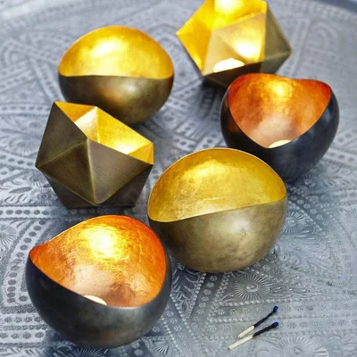 Graham & Green Copper Round Tea Light Holder