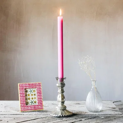 Graham & Green Antique Silver Glass Candlestick
