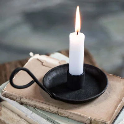 Graham & Green Black Handled Candle Holder