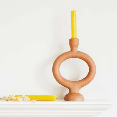 Graham & Green Rust Circle Candle Holder