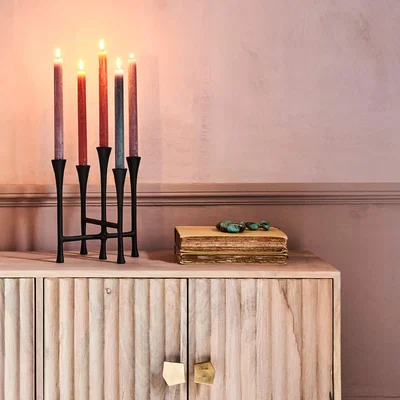 Graham & Green Graham and Green Black Tapered Candle Holder