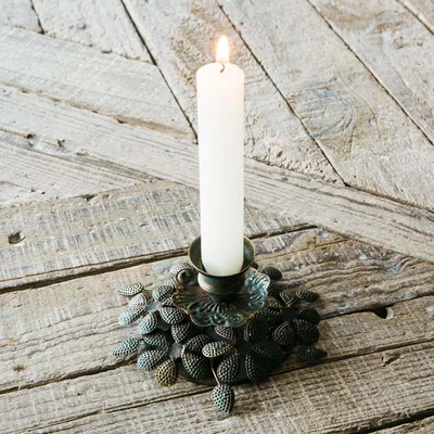 Graham & Green Antique Leaf Candlestick