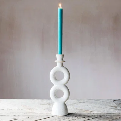 Graham & Green White Circles Candle Holder